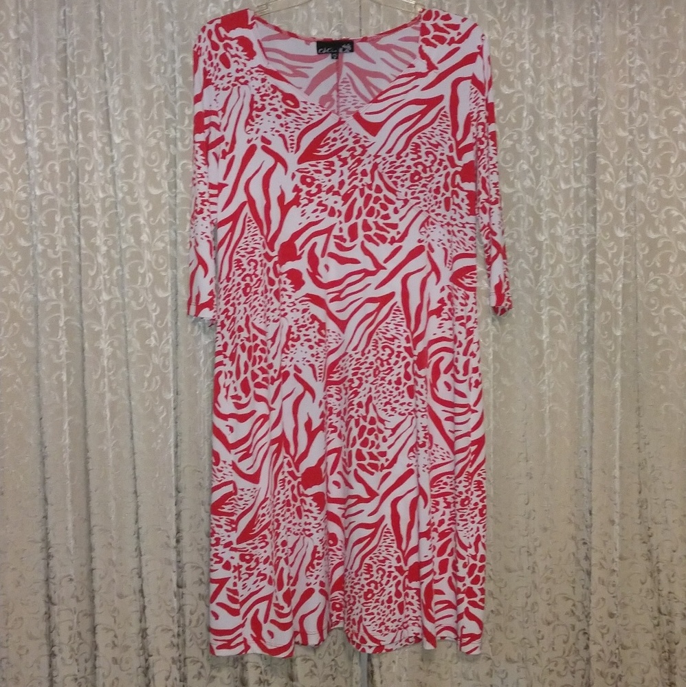 RED AND WHITE DRESS